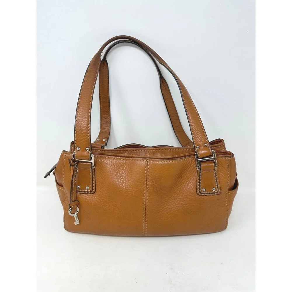 Y2K Vintage Fossil Top Handle Shoulder Bag Brown ZB9961
